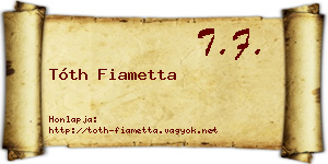 Tóth Fiametta névjegykártya